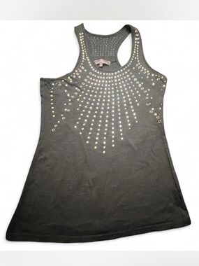 Almost Famous Black Tank with Silver Studs, L